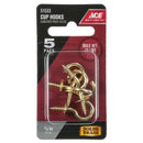 Ace Small Polished Brass Green Brass 1.25 in. L Cup Hook 10 lb 5 pk