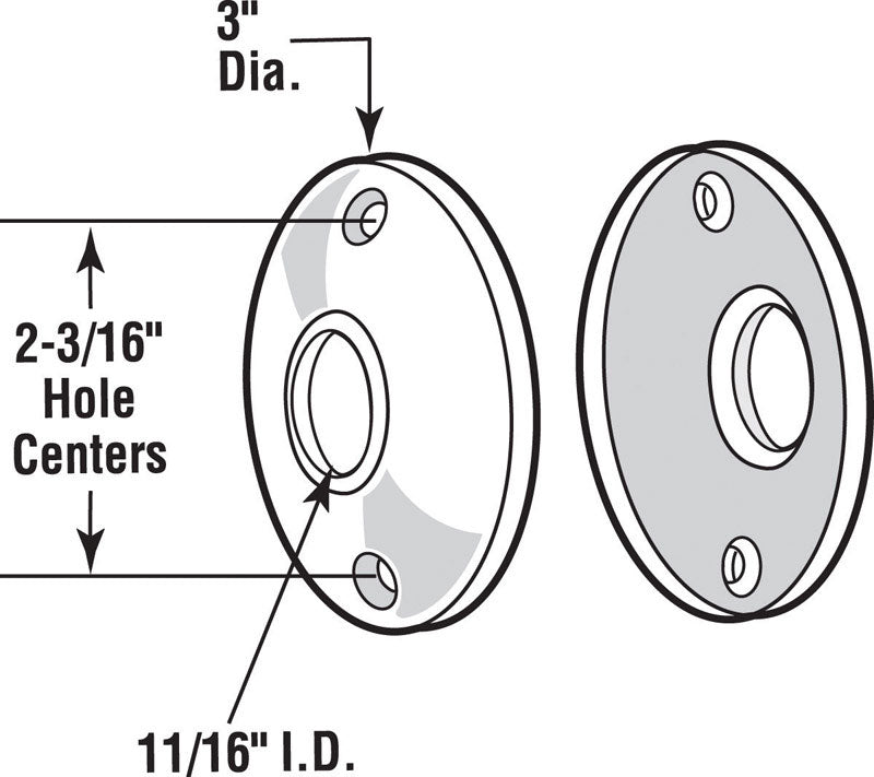Prime-Line Polished Brass Steel Door Knob Rosettes 2 pk