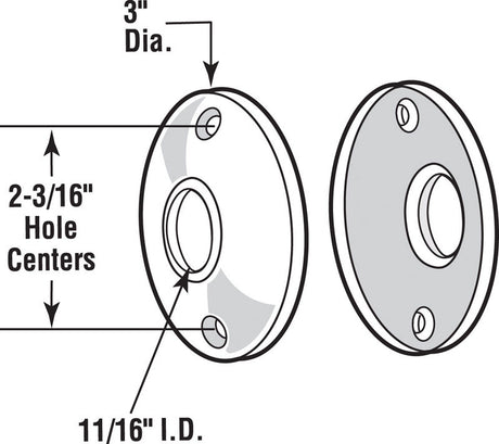 Prime-Line Polished Brass Steel Door Knob Rosettes 2 pk