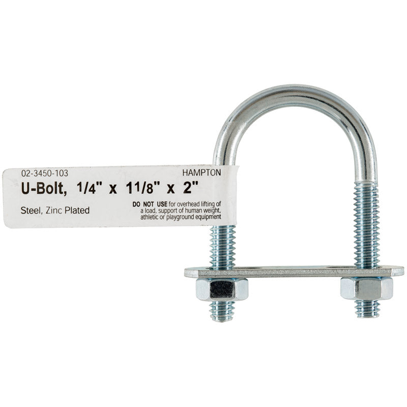 BOLT U 1/4"X1-1/8"X2"