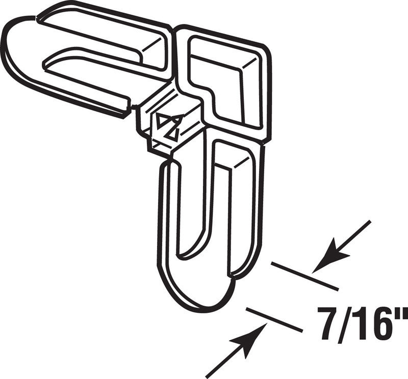 Prime-Line Gray Plastic 7/16 in. W X 3/4 in. L Screen Frame Corner 1 pk