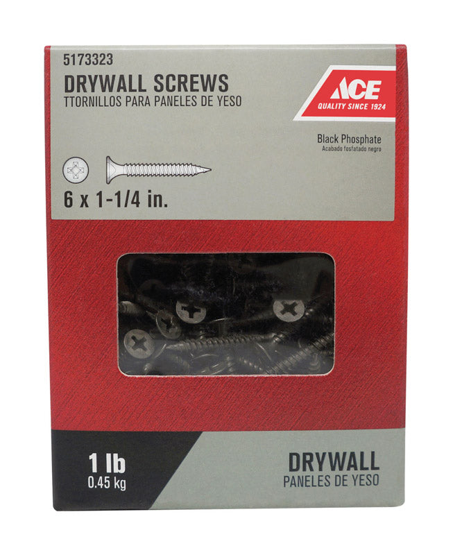 Ace No. 6 wire X 1-1/4 in. L Phillips Drywall Screws 1 lb 283 pk