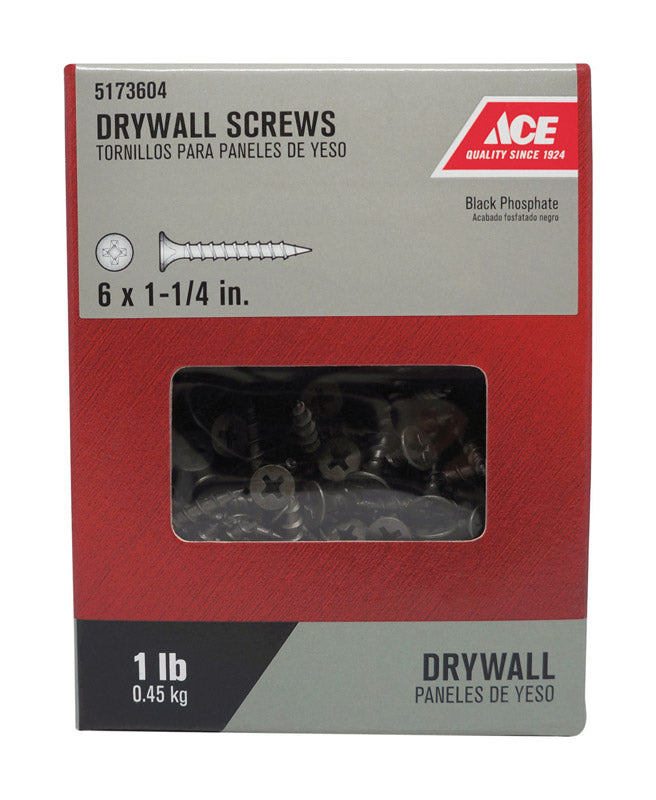 Ace No. 6 wire X 1-1/4 in. L Phillips Drywall Screws 1 lb 288 pk