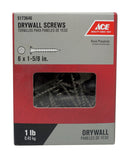 Ace No. 6 wire X 1-5/8 in. L Phillips Drywall Screws 1 lb 230 pk