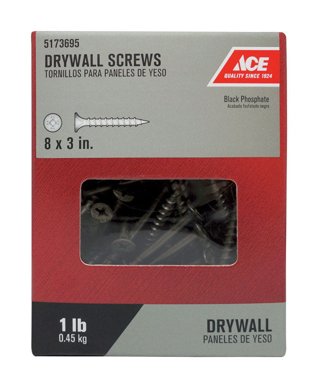 Ace No. 8 wire X 3 in. L Phillips Drywall Screws 1 lb 173 pk