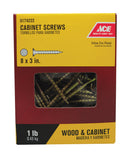 Ace No. 8 X 3 in. L Phillips Cabinet Screws 1 lb 95 pk