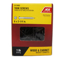 Ace No. 6 X 2-1/4 in. L Square Black Phosphate Screws 1 lb 190 pk