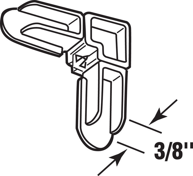 Prime-Line White Plastic 3/8 in. W X 3/4 in. L Screen Frame Corner 1 pk