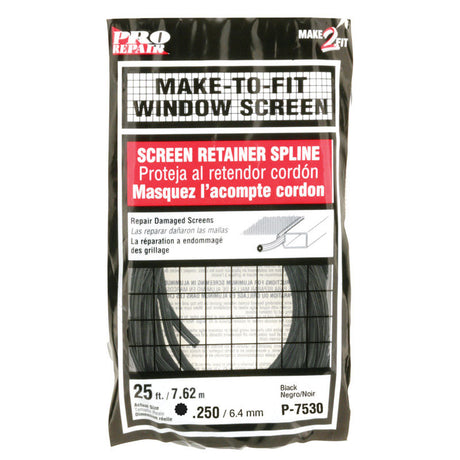 SPLINE BLK 25'L .250