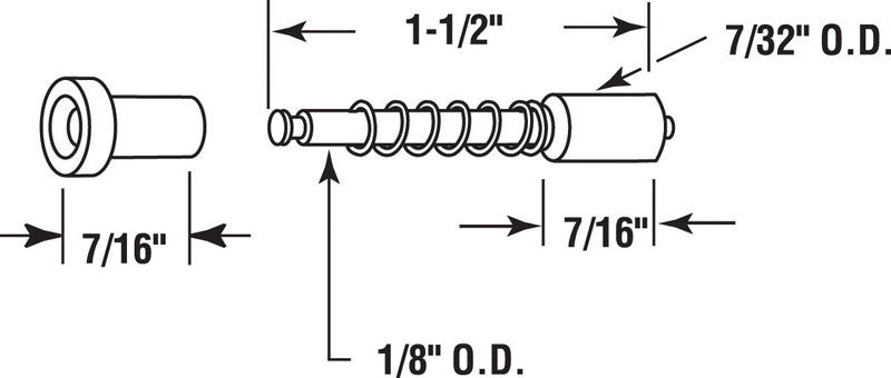 Prime-Line Black Aluminum Window Screen Plunger Latch 7/32 in. W X 1-1/2 in. L 1 pk