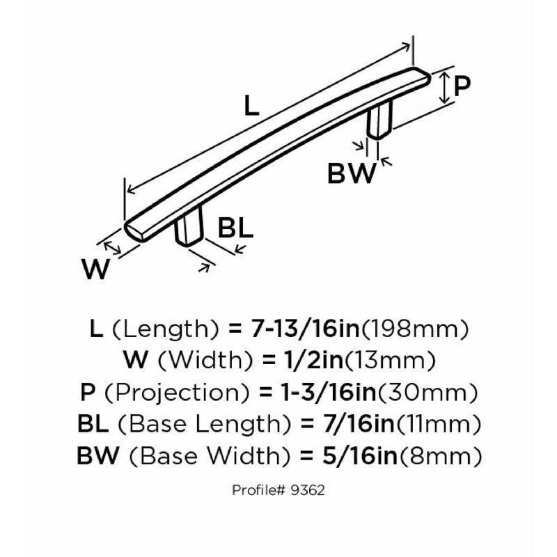 Amerock Cyprus Contemporary Arch Cabinet Pull 5-1/16 in. Satin Nickel 1 pk