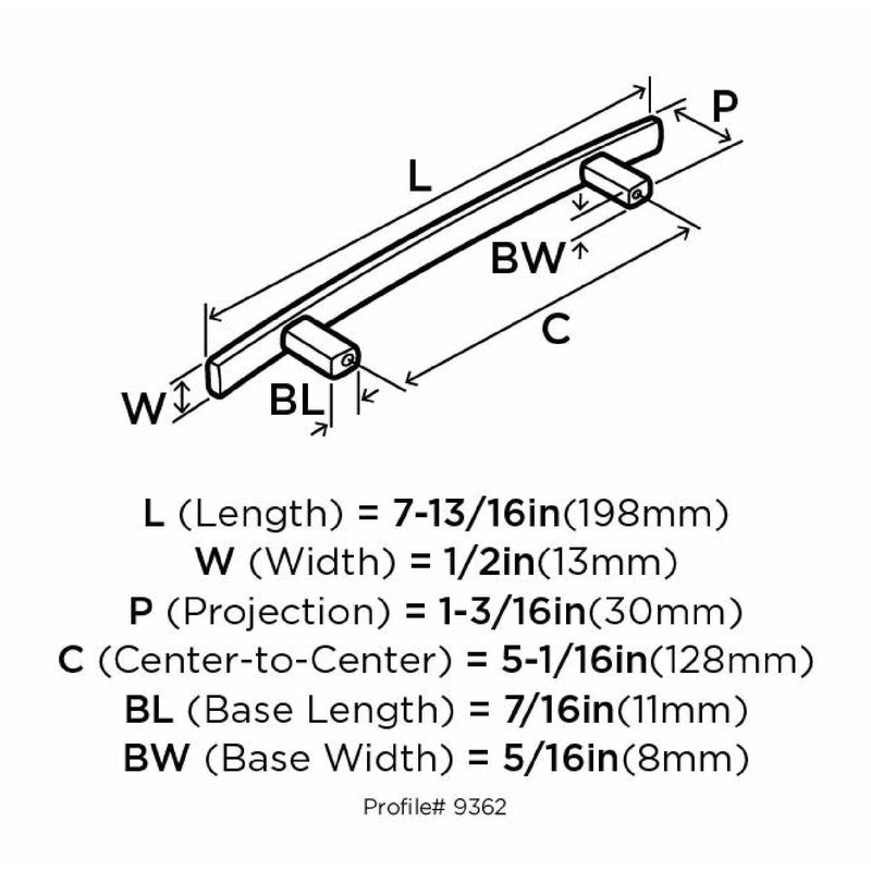 Amerock Cyprus Contemporary Arch Cabinet Pull 5-1/16 in. Satin Nickel 1 pk