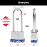 Master Lock 4-11/16 in. H X 1-3/4 in. W Laminated Steel Double Locking Padlock Keyed Alike