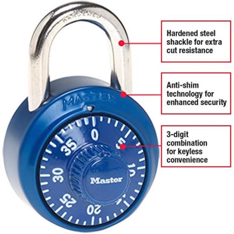 Master Lock 2 in. H X 7/8 in. W X 1-7/8 in. L Steel 3-Digit Combination Padlock