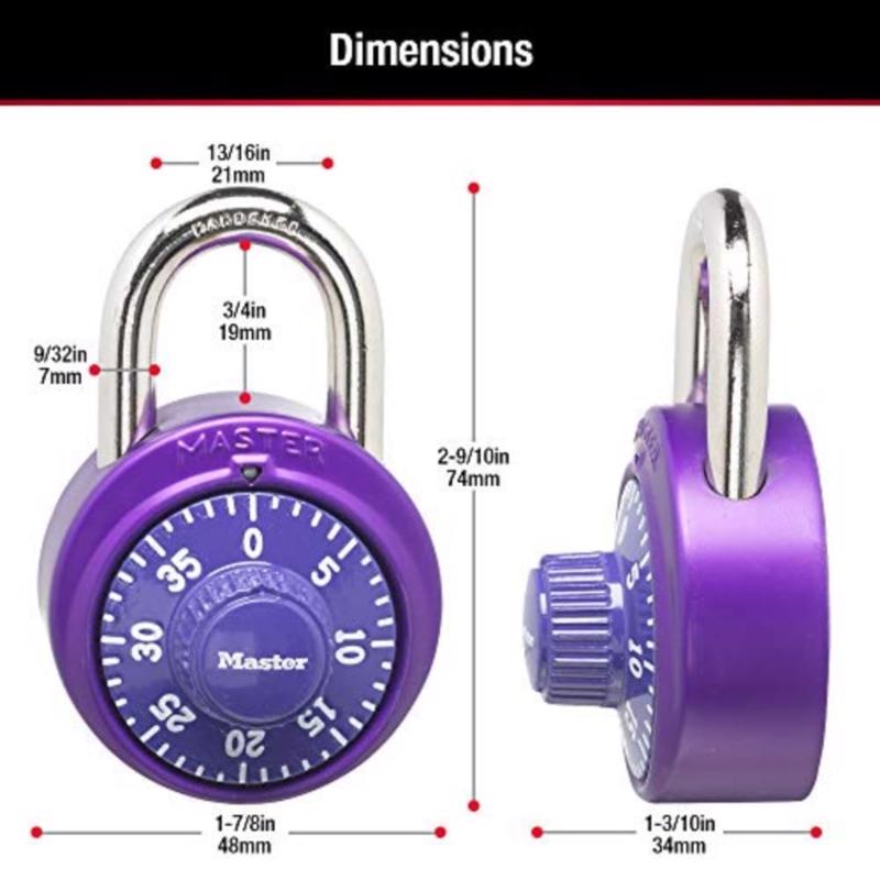 Master Lock 2 in. H X 7/8 in. W X 1-7/8 in. L Steel 3-Digit Combination Padlock
