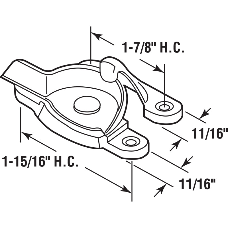 Prime-Line Brass-Plated Gold Die-Cast Zinc Sash Lock 1 pk