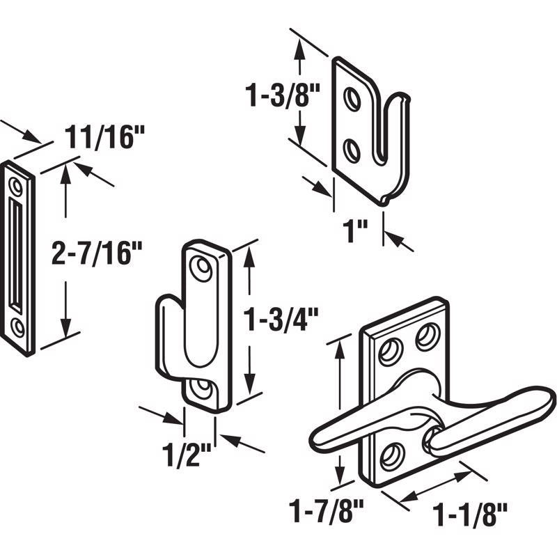 Prime-Line Brass-Plated Die-Cast Zinc Casement Lock 1 pk