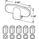 Prime-Line 2.4 in. L Die-Cast White Zinc Universal Casement Tee Handles 2 pk