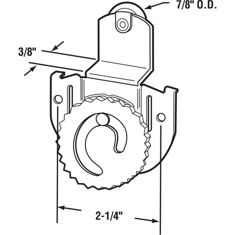 Prime-Line 7/8 in. D X 0.38 in. L Mill Nylon/Steel Roller Assembly 2 pk