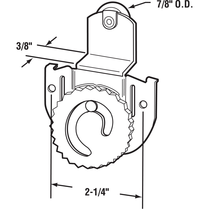 Prime-Line 7/8 in. D X 0.38 in. L Mill Nylon/Steel Roller Assembly 2 pk