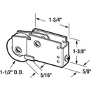 Prime-Line 1-1/2 in. D X 5/16 in. L Mill Plastic/Steel Mirror Door Bottom Roller 1 pk