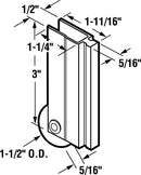 Prime-Line 1-1/2 in. D X 1.69 in. L Nylon/Steel Mirror Door Bottom Roller 1 pk