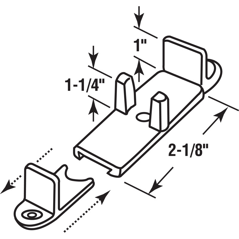 Prime-Line Matte White Nylon Door Guide 2 pc