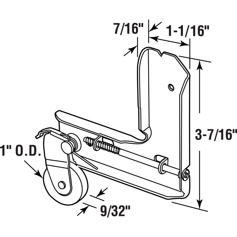 Prime-Line 1 in. D Mill Stamped Steel Screen Door Roller Assembly 1 pk