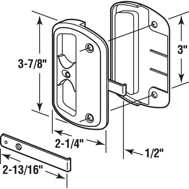 Prime-Line Zinc-Plated Black Plastic Sliding Door Latch 1 pk