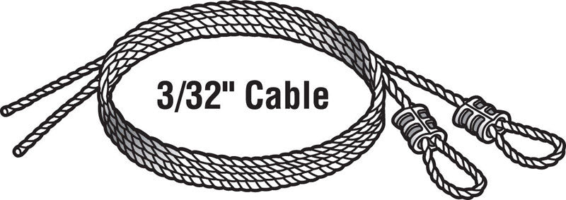 Prime-Line 12 ft. L X 3/32 in. D Carbon Steel Extension Cables
