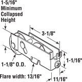 Prime-Line 1-1/8 in. D X 0.69 in. L Steel Roller Assembly 1 pk