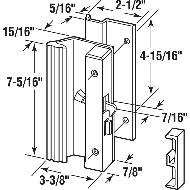 Prime-Line Anodized Aluminum Outdoor Patio Door Handle Set