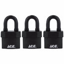 PADLOCK 1-3/4" STL 3PK