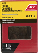 Ace 20D 4 in. Framing Bright Steel Nail Round Head 1 lb