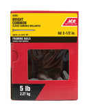 Ace 8D 2-1/2 in. Common Bright Steel Nail Round Head 5 lb