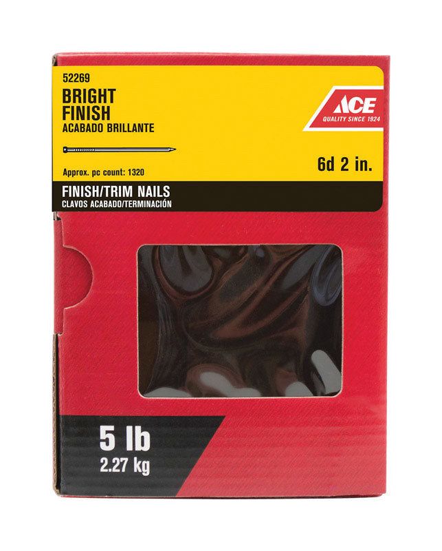 Ace 6D 2 in. Finishing Bright Steel Nail Countersunk Head 5 lb