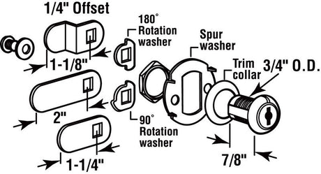 Prime-Line Chrome Gray Steel Cabinet/Drawer Lock