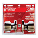 Ace Tulip Antique Brass Entry Lockset KW1 1-3/4 in.