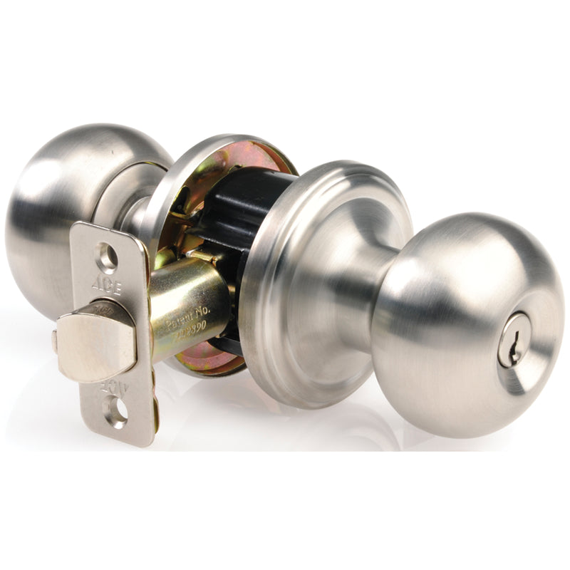 Ace Colonial Satin Entry Lockset 1-3/4 in.