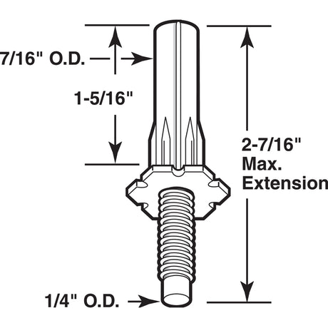 Prime-Line Gloss Brown Steel Pivot 2 pc