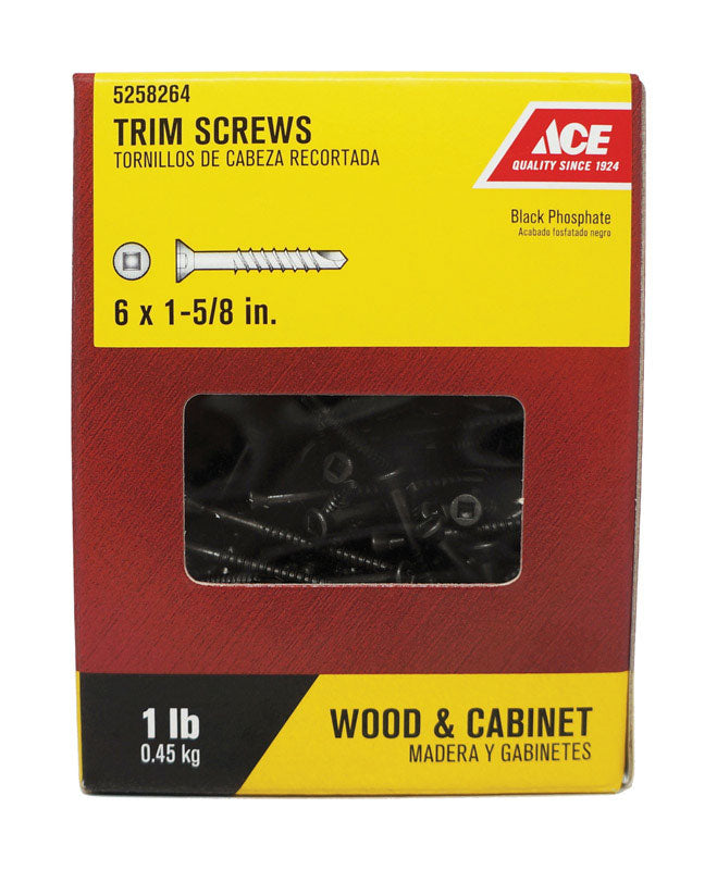 Ace No. 6 wire X 1-5/8 in. L Square Flat Trim Head Trim Screws 1 lb 230 pk