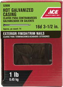 Ace 16D 3-1/2 in. Casing Hot-Dipped Galvanized Steel Nail Brad Head 1 lb