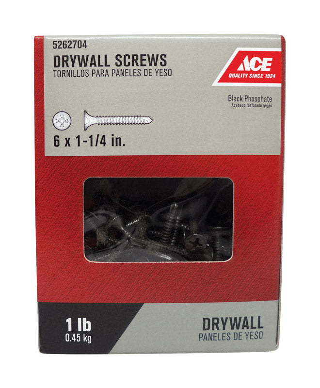 Ace No. 6 wire X 1-1/4 in. L Phillips Drywall Screws 1 lb 245 pk