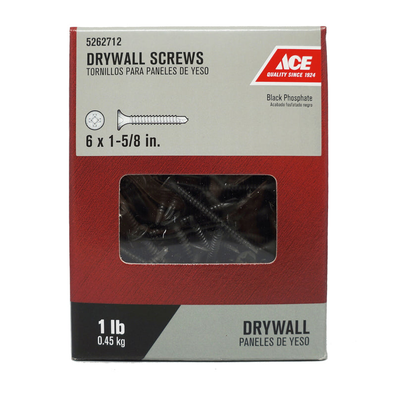 Ace No. 6 wire X 1-5/8 in. L Phillips Drywall Screws 1 lb 1 pk