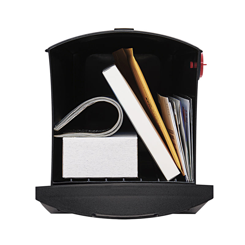 Gibraltar Mailboxes Patriot Classic Plastic Post Mount Black Mailbox