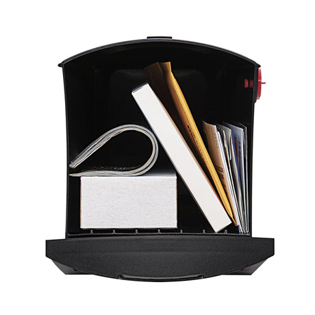 Gibraltar Mailboxes Patriot Classic Plastic Post Mount Black Mailbox