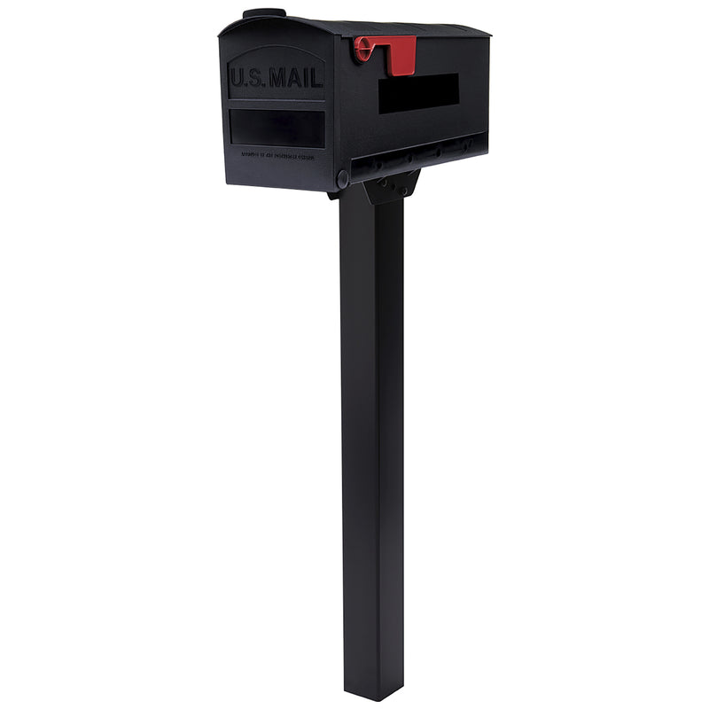 Gibraltar Mailboxes Patriot Classic Plastic Post Mount Black Mailbox