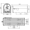 Gibraltar Mailboxes Elite Classic Galvanized Steel Post Mount Black Mailbox