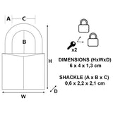 Master Lock 1-1/4 in. H X 5/16 in. W X 1-9/16 in. L Brass 4-Pin Cylinder Padlock