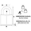 Master Lock 1-1/4 in. H X 5/16 in. W X 1-9/16 in. L Brass 4-Pin Cylinder Padlock